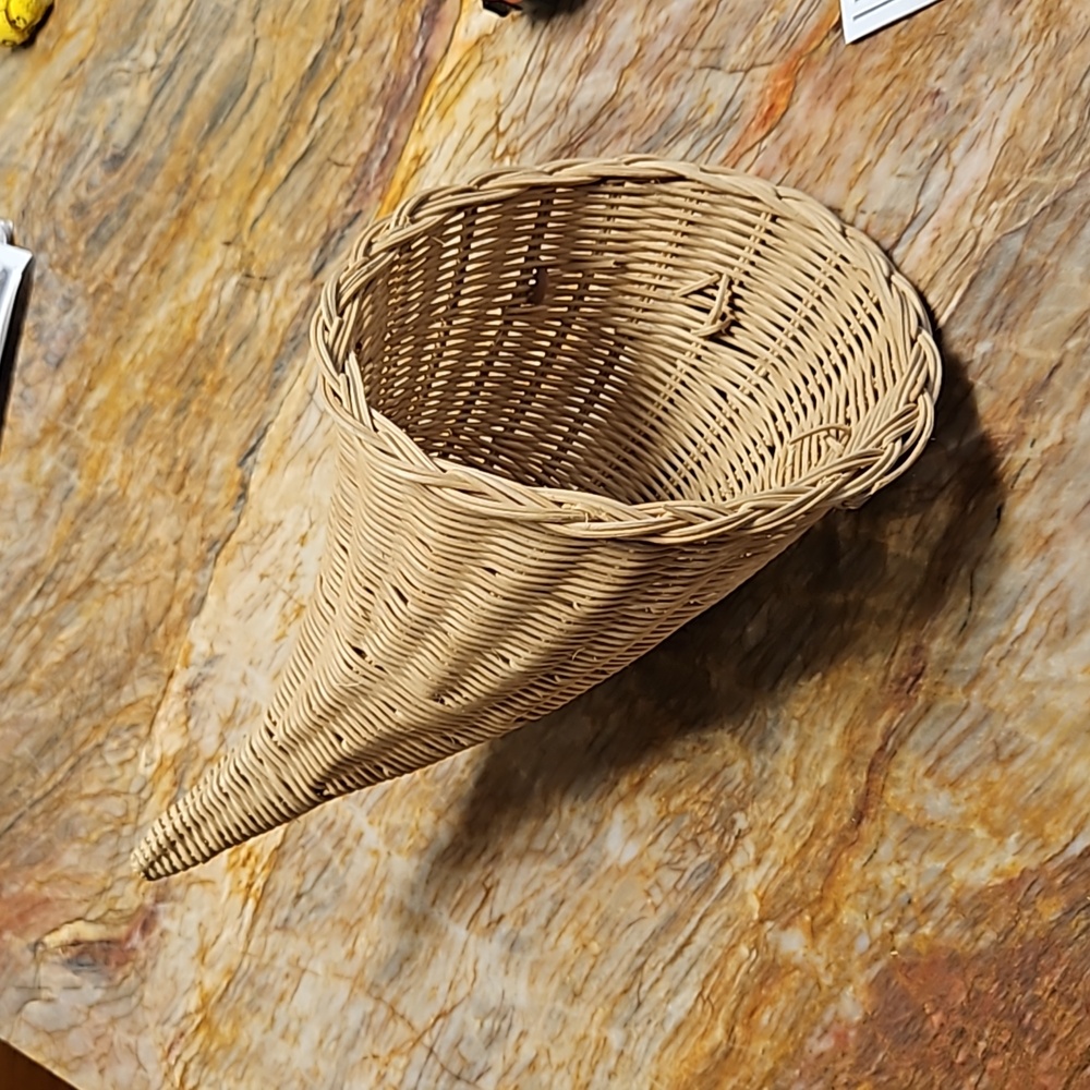 Wicker Woven Cornucopia Basket Horn of Plenty